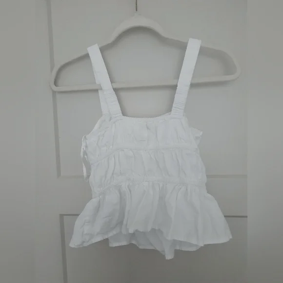 Sim & Sam White Sleeveless Peplum Crop Top - Picture 2 of 4